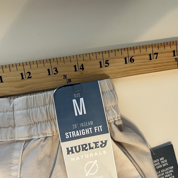 Hurley Naturals Pacific Straight Pants Light Khaki Tan Mens Size M Drawstring - Picture 8 of 9